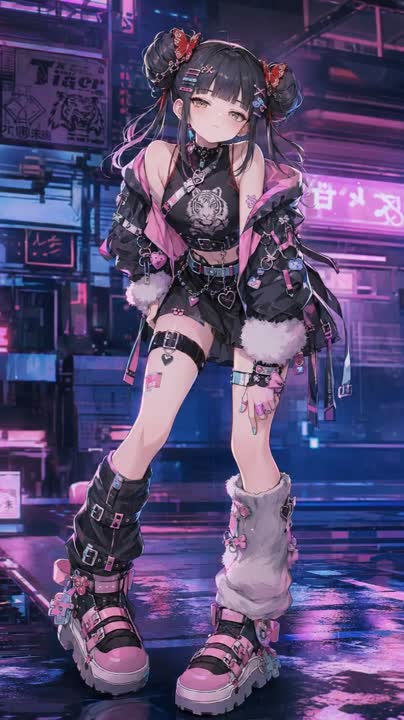 赛博朋克少女跑酷