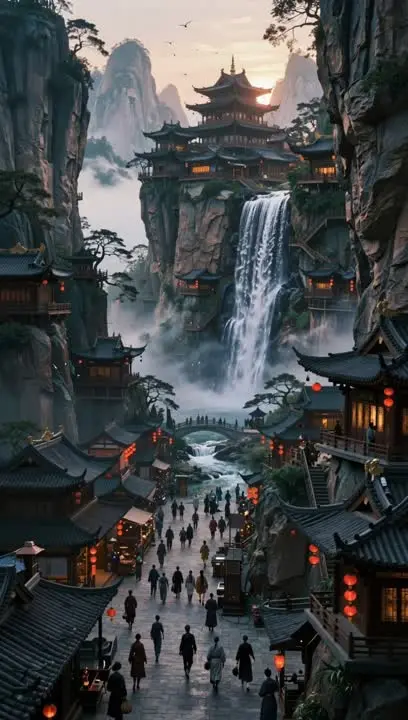 东方奇幻飞瀑流云
