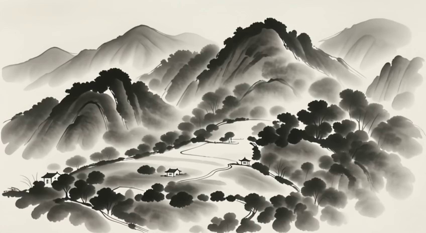 山间水墨